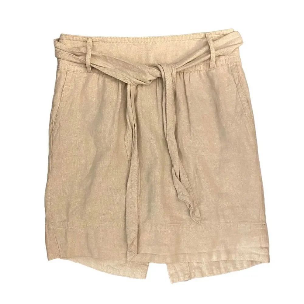 Banana Republic Linen Blend Tie Front Skirt Size 2